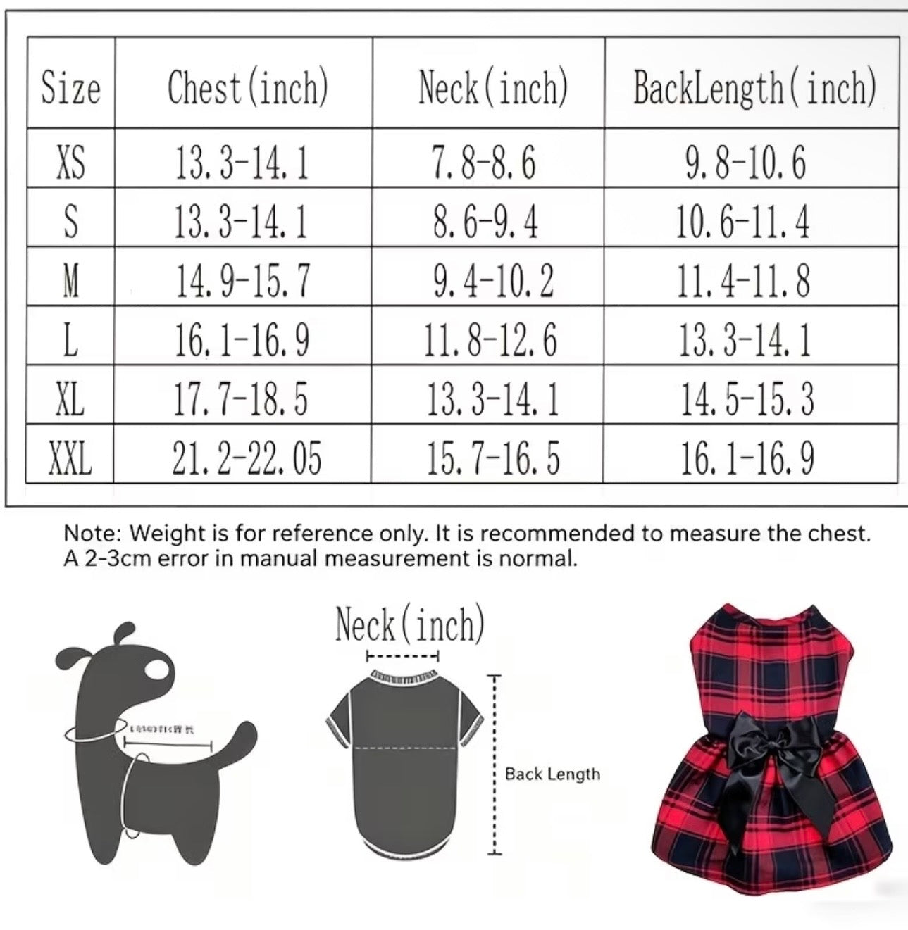 Dog & Cat Large Plaid Academic Style Bow Dress