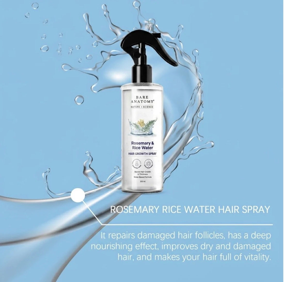 Rosemary & Rice Water Hair Growth Spray