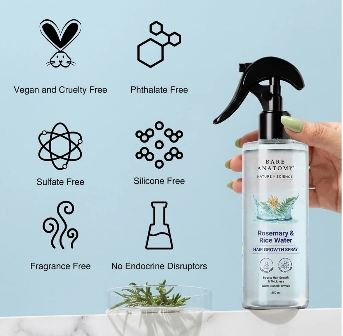 Rosemary & Rice Water Hair Growth Spray