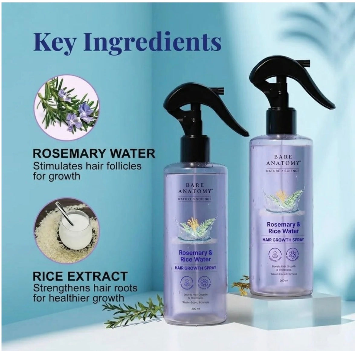 Rosemary & Rice Water Hair Growth Spray