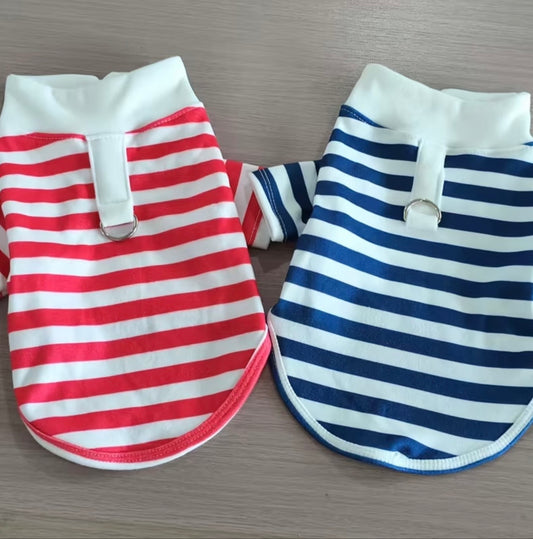 Classic Striped Pet Polo Shirt
