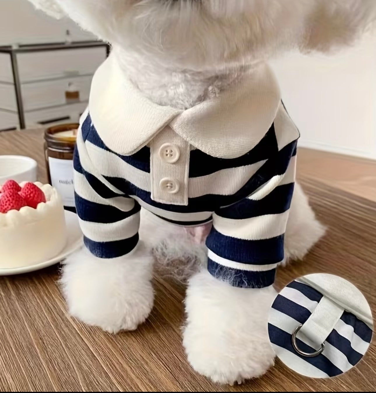 Classic Striped Pet Polo Shirt