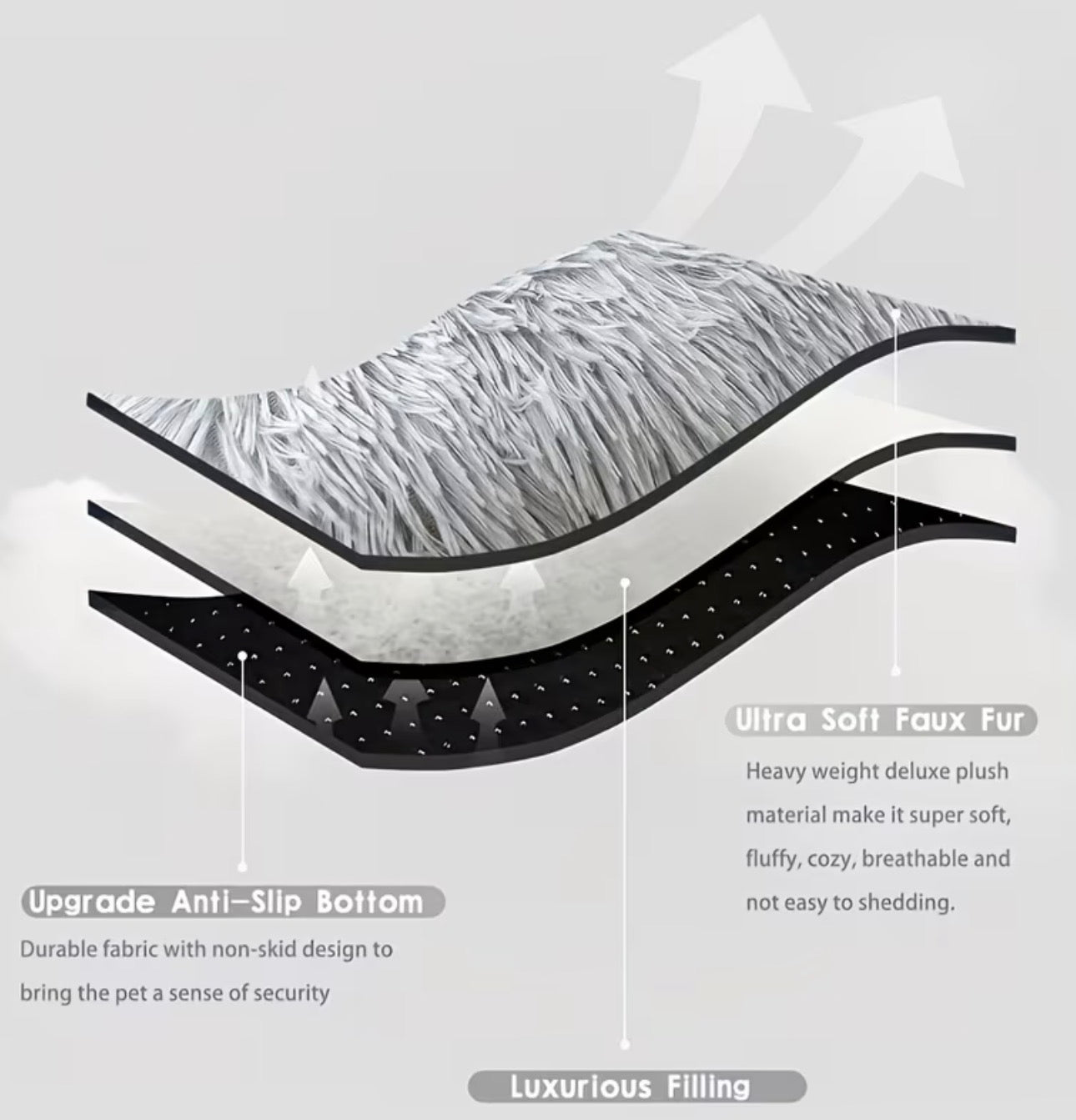 Plush Dog Bed - Gray